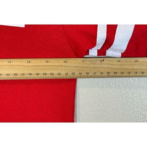 Vintage Style Missoula Red Wave V-Neck Baseball Ringer Women's Shirt Small - Picture 9 of 9